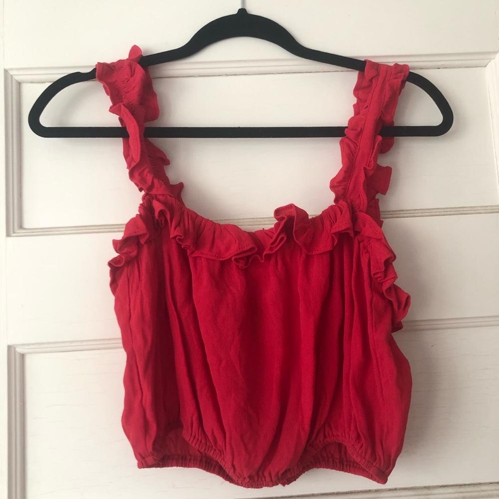 Red Ruffle Tank top